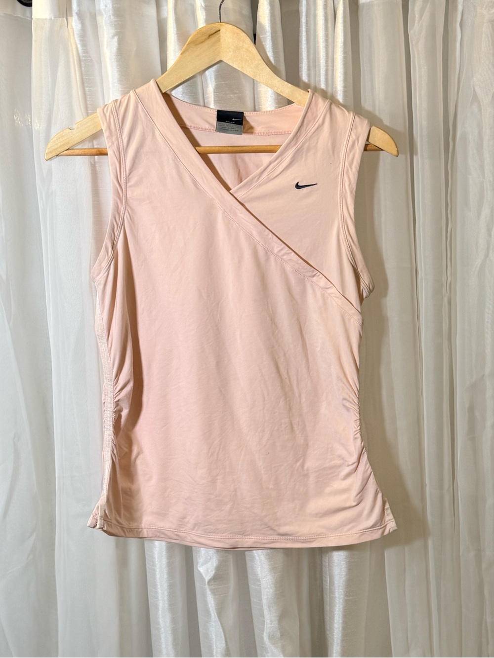 Nike Women's Pale Pink Wrap-Front Athletic Tank Top
